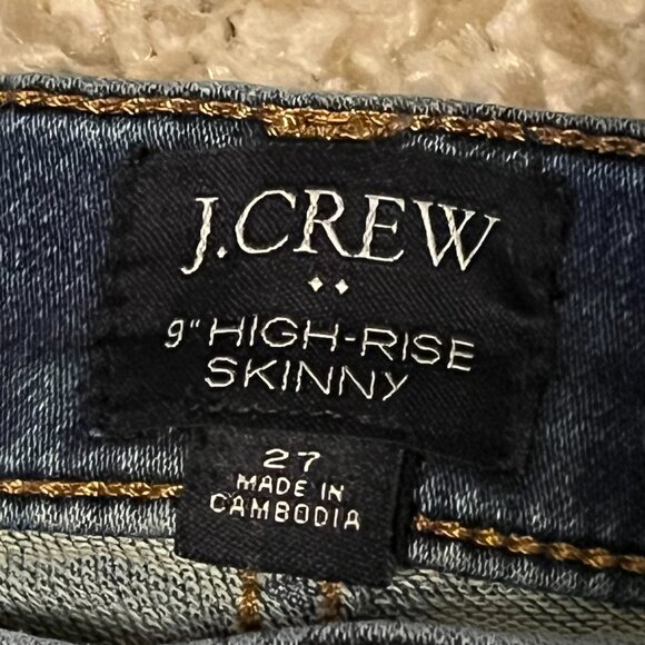 J. Crew 9" High-Rise Skinny Jeans size 27, Inseam 23 - Picture 5 of 11